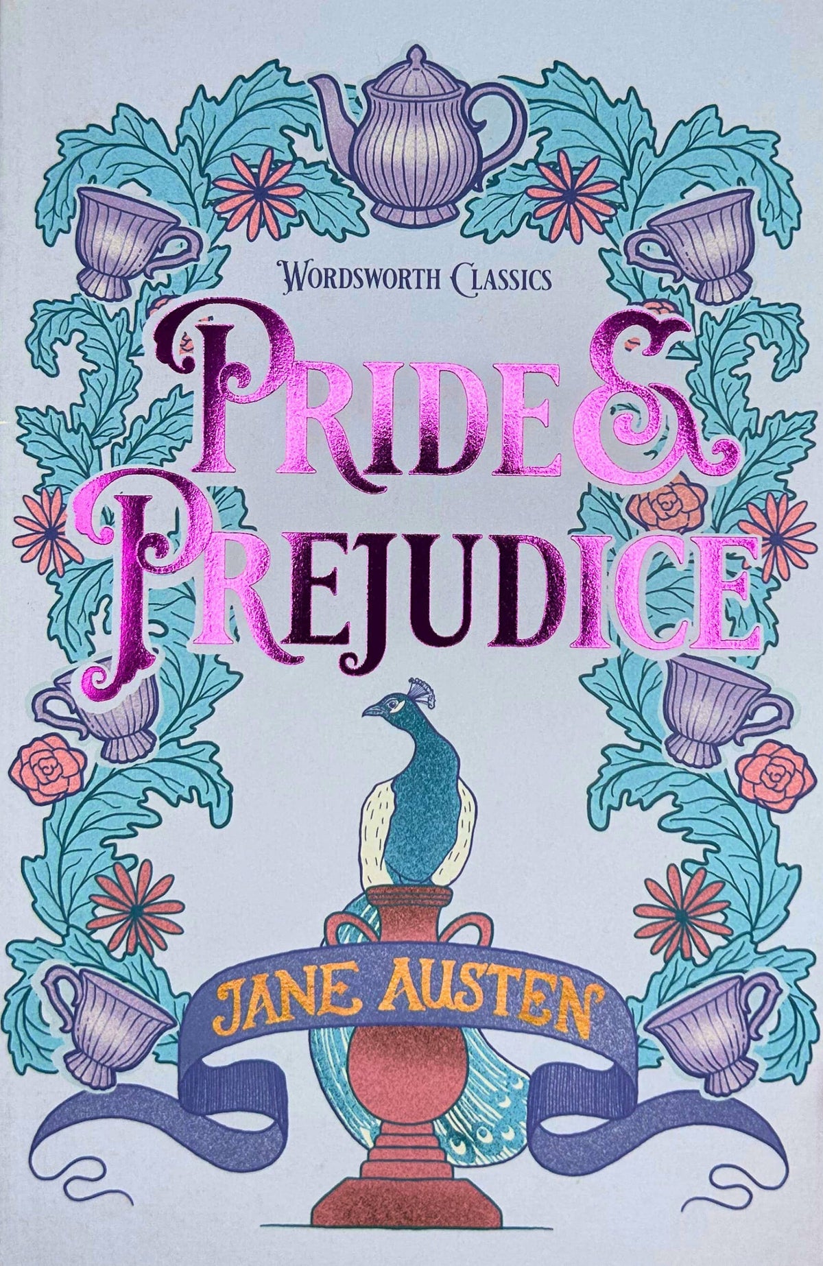 Pride and Prejudice by Jane Austen, Wordsworth Classics paperback edition of the beloved romantic novel featuring Elizabeth Bennet and Mr. Darcy.