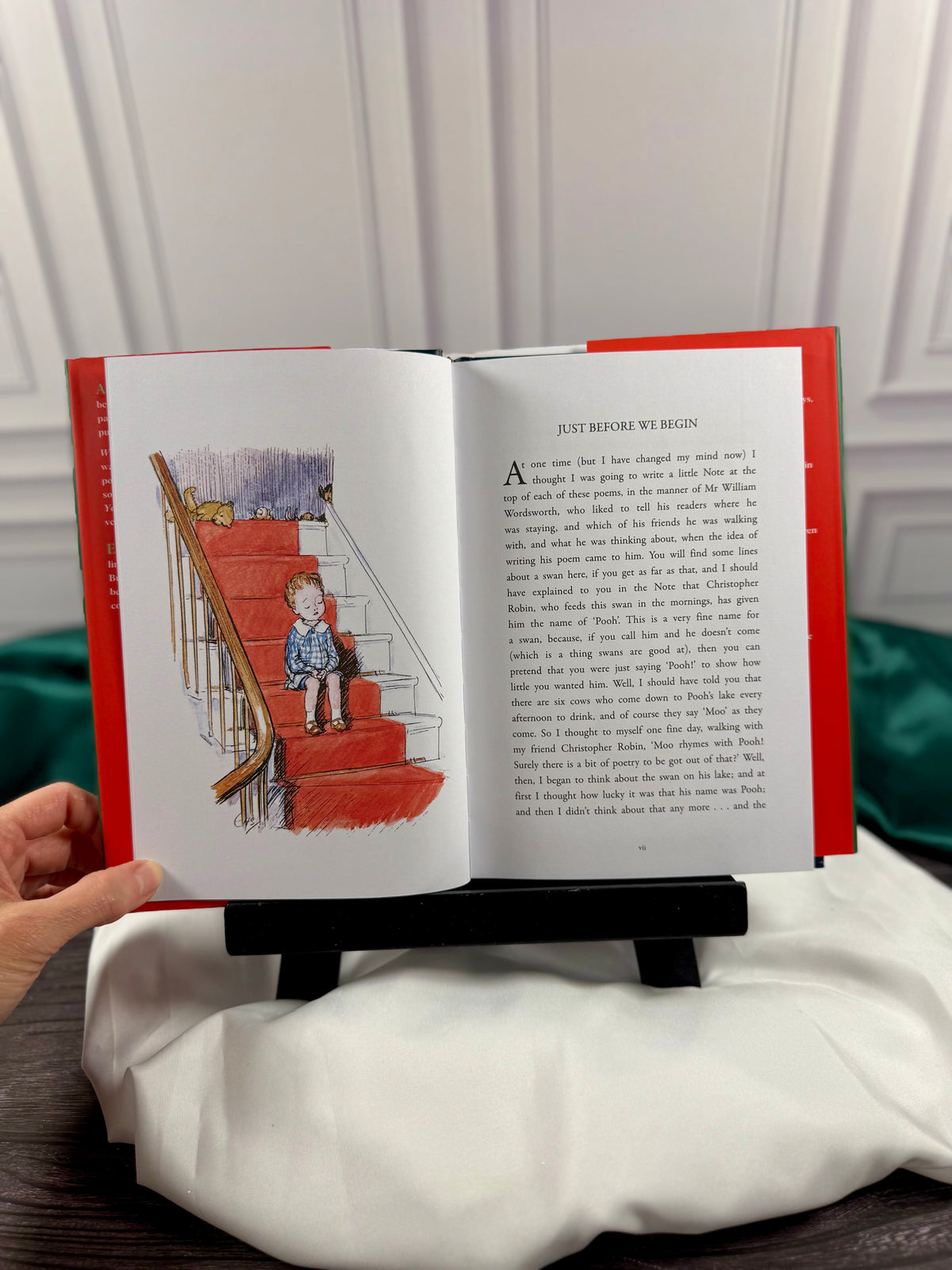 When We Were Very Young by A. A. Milne opened to Just Before We Begin, with E. H. Shepard&