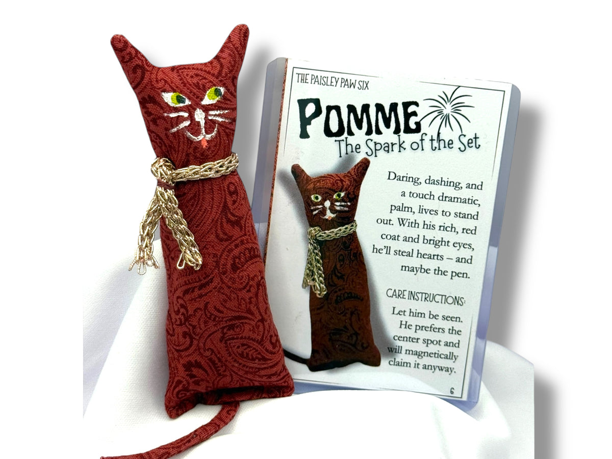 Handmade Cat Magnet Set – Plush Arti-Cats with Collector Cards – Fridge Magnets Gift for Cat Lovers – Greek Mythology Artemis Decor