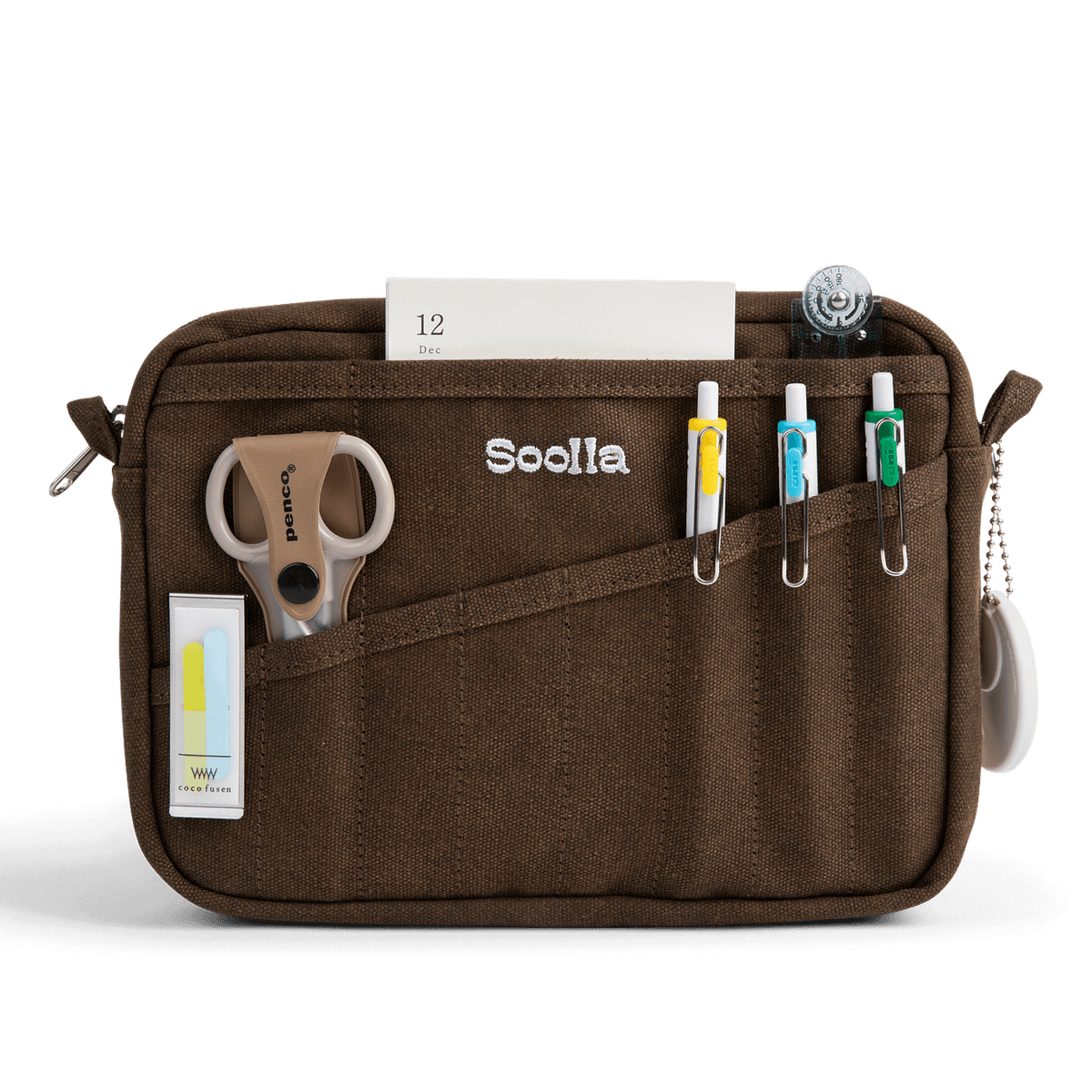 Soolla® Studio Pouch, Coffee Bean | Artist &amp; Stationery Organizer