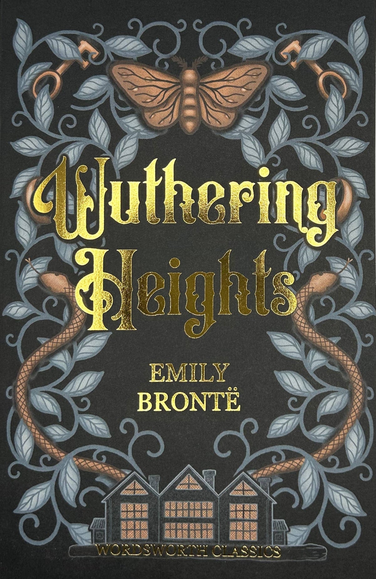 Wuthering Heights by Emily Brontë, Wordsworth Classics paperback edition of the classic Gothic novel set on the Yorkshire moors.