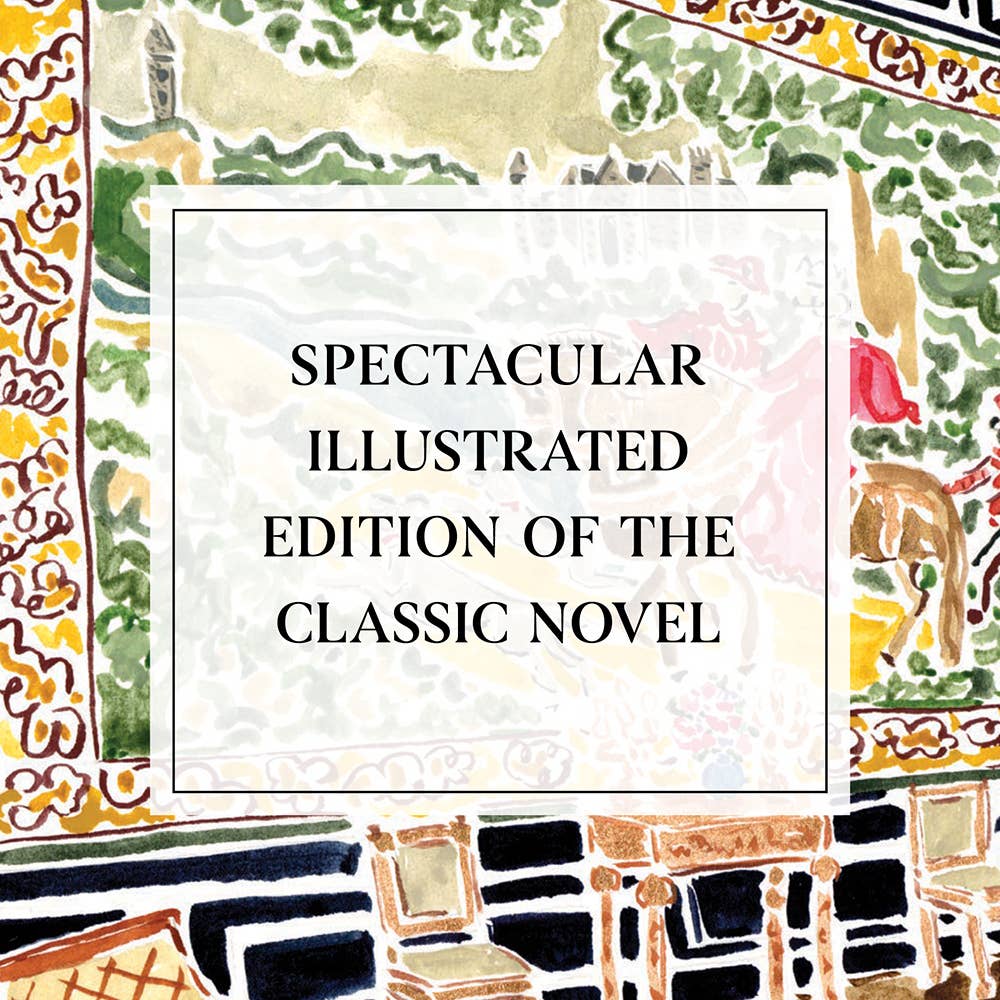 Decorative cover of a classic novel with intricate patterns and text &
