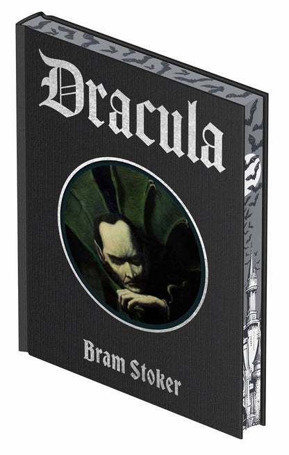 Dracula by Bram Stoker, Arcturus Decorative Classics hardcover featuring silver embossed cover, decorative printed page edges and patterned endpapers.
