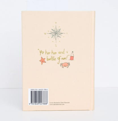 Book cover with illustrations and text on a light beige background