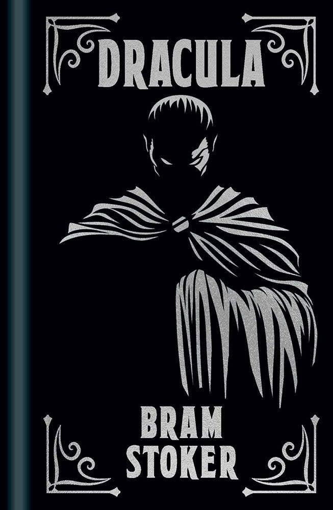Dracula by Bram Stoker, Arcturus Ornate Classics pocket-sized hardcover featuring a silver-embossed cover and silver-gilded page edges.