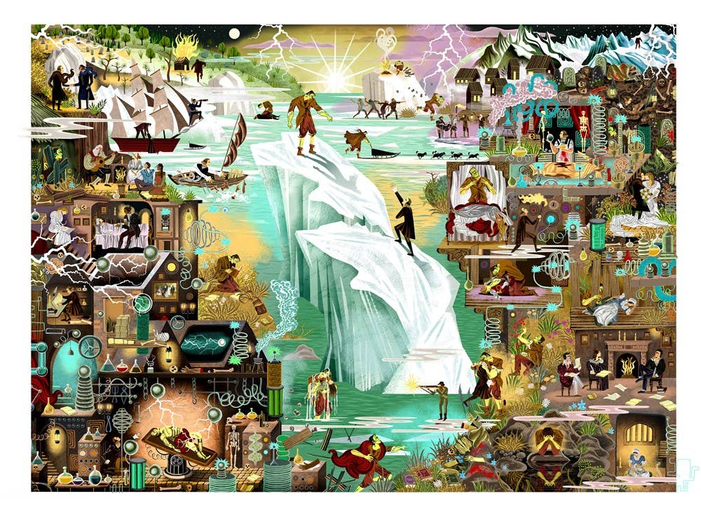 The World of Frankenstein 1000 Piece Puzzle | Mary Shelley Gothic Literary Jigsaw