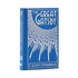 The Great Gatsby by F. Scott Fitzgerald, Arcturus Ornate Classics pocket-sized hardcover edition with silver-embossed cover, silver-gilded page edges, and decorative endpapers.
 Copy alt text