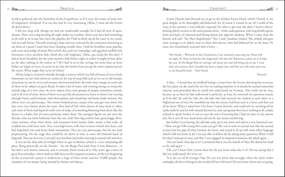 Two pages of text from a book with decorative headers.