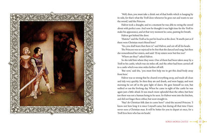 A printed page from a book or booklet featuring a decorative border on the left and two columns of black text on a white page, with the title &