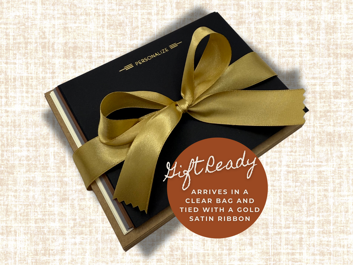 Sea &amp; Sky notecard set – 10 flat cards with envelopes tied in satin ribbon, gift-ready packaging