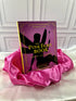 The Pink Fairy Book by Andrew Lang, illustrated hardcover with gold lettering and a fairy silhouette, styled on satin at StoryGiftStudio.