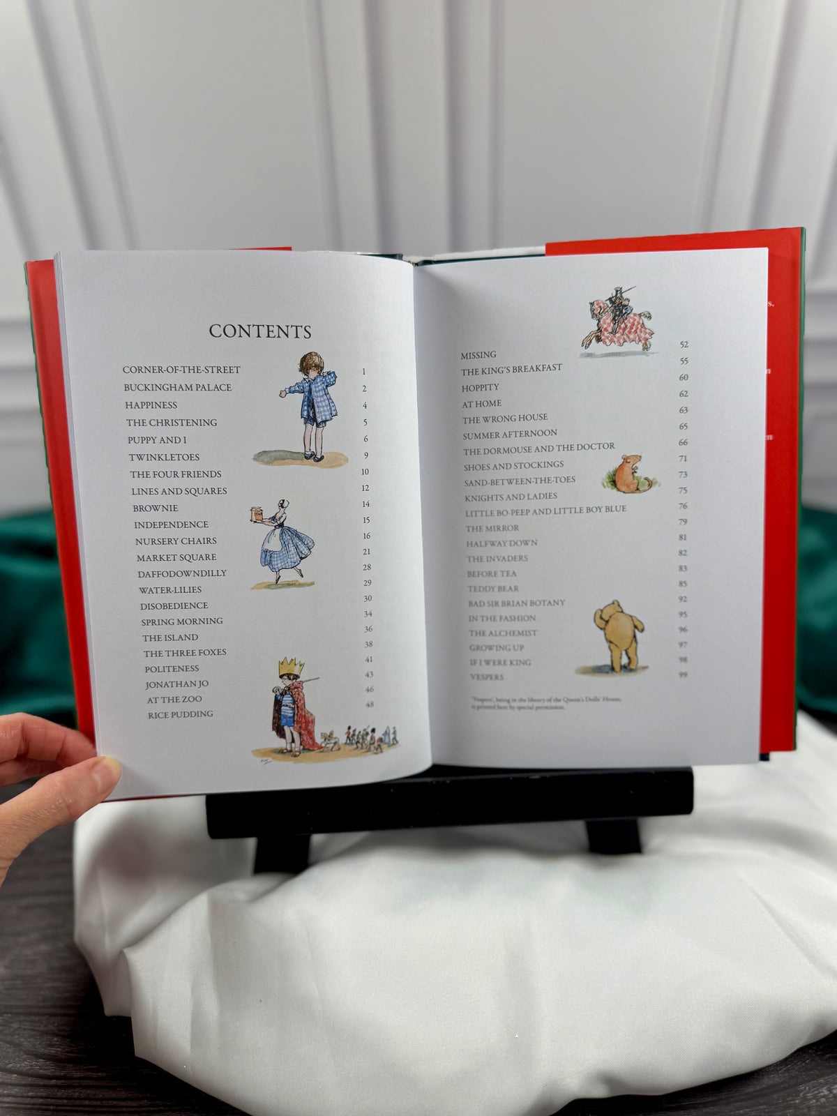 When We Were Very Young hardcover title page showing Contents and E. H. Shepard&