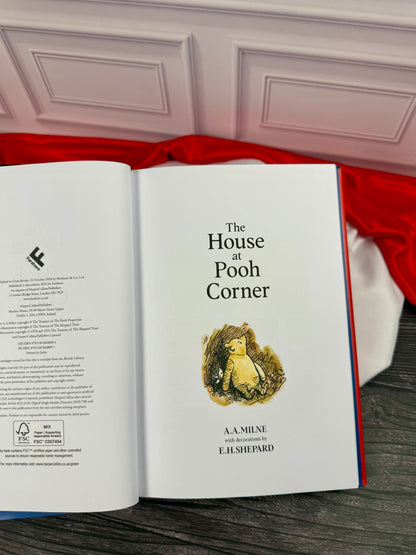 The House at Pooh Corner interior title page featuring Winnie-the-Pooh illustration by E. H. Shepard and author A. A. Milne