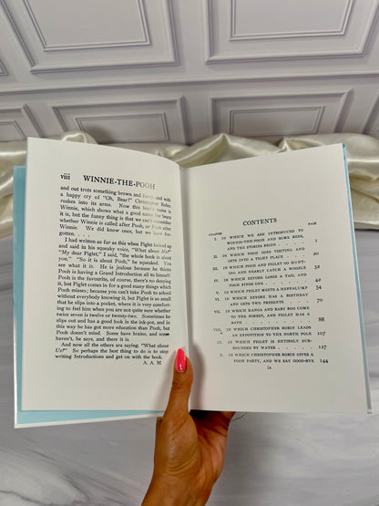 Table of Contents  interior pages of Winnie-the-Pooh by A. A. Milne showing classic children&