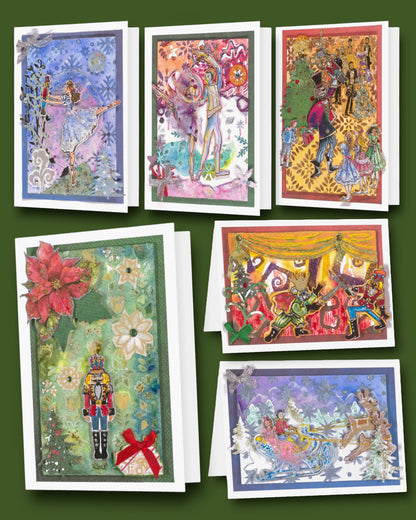 Personalized Greeting Card Set - Mix &amp; Match 6 Foil Stamped Cards With Your Name or Phrase - Nutcracker, Muse, Emily Dickinson Collections - Custom Text - Blank Inside