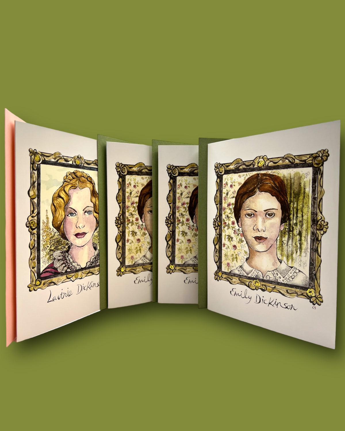Personalized Greeting Card Set - Mix &amp; Match 6 Foil Stamped Cards With Your Name or Phrase - Nutcracker, Muse, Emily Dickinson Collections - Custom Text - Blank Inside