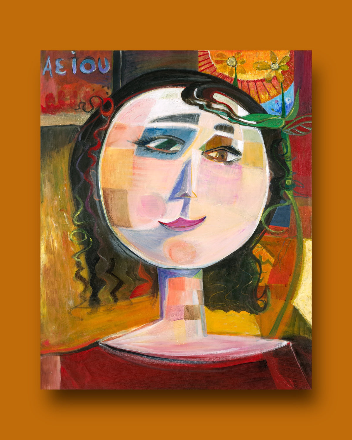 THE TEACHER - Limited Edition Giclée Art Print | Symbolic Sunflower Portrait for Book Lovers &amp; Educators
