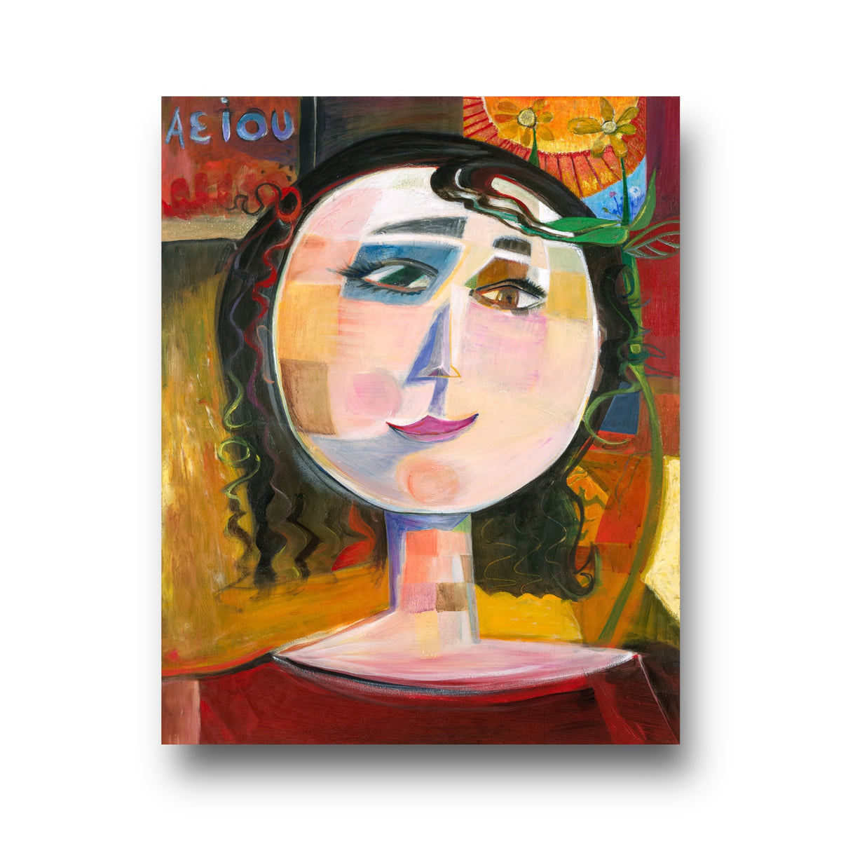 THE TEACHER - Limited Edition Giclée Art Print | Symbolic Sunflower Portrait for Book Lovers &amp; Educators