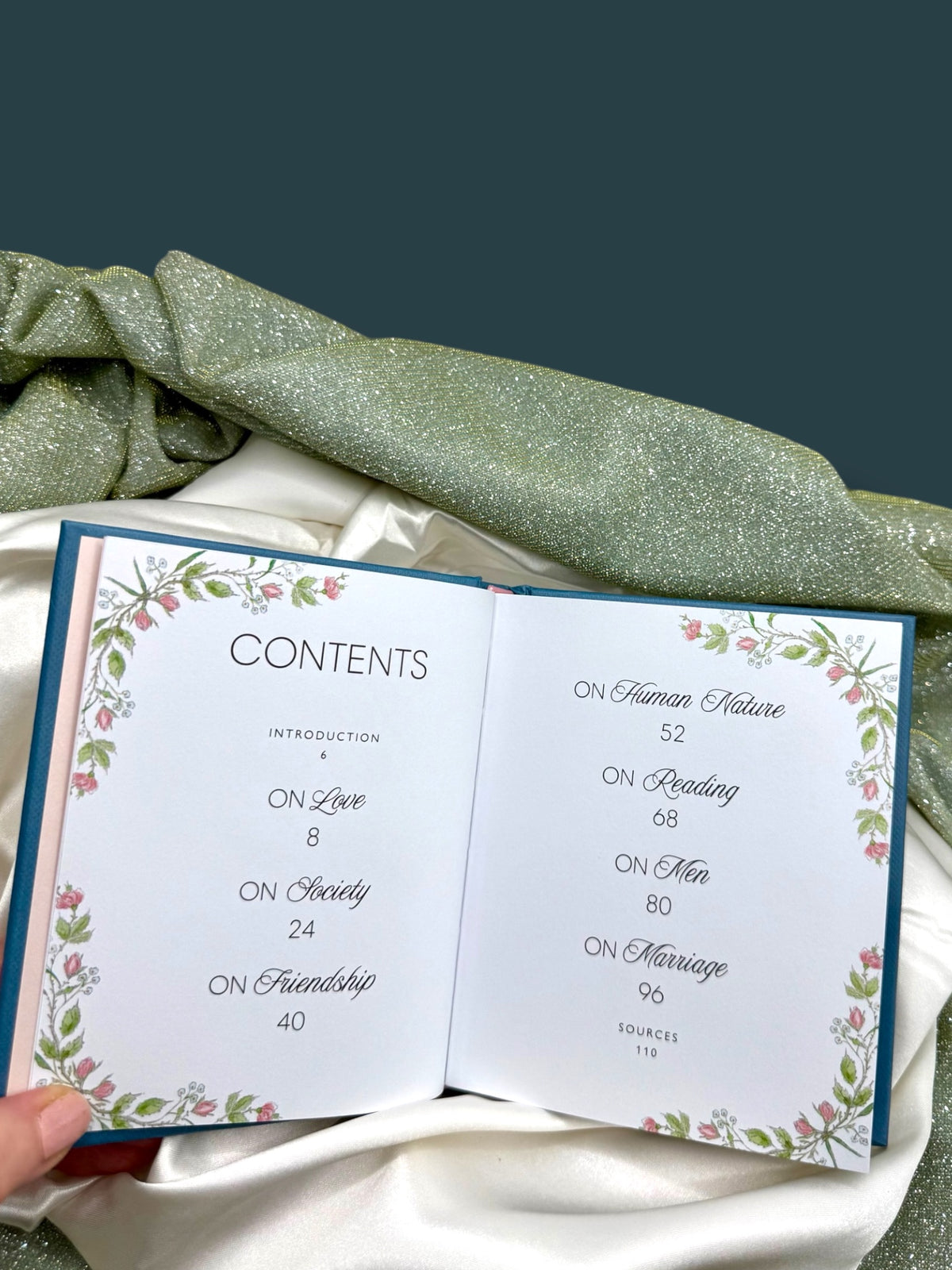 Table of. contents of Jane Said It Best showing an illustrated excerpt featuring Jane Austen&