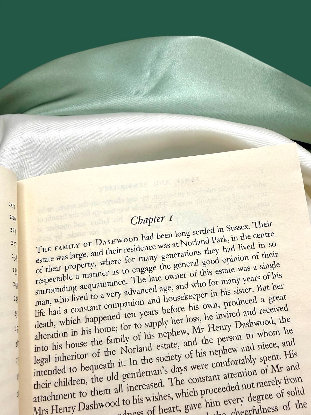 Open Sense and Sensibility by Jane Austen, Wordsworth Classics paperback, showing a page of the novel&