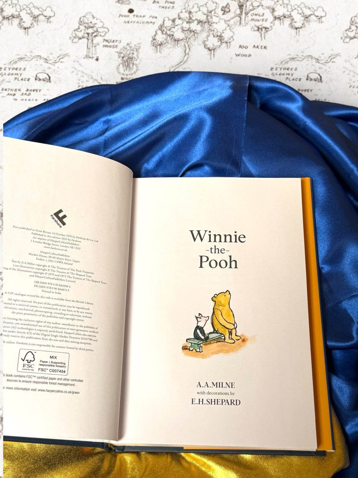 Winnie-the-Pooh by A. A. Milne interior title page featuring Pooh and Piglet illustrated by E. H. Shepard