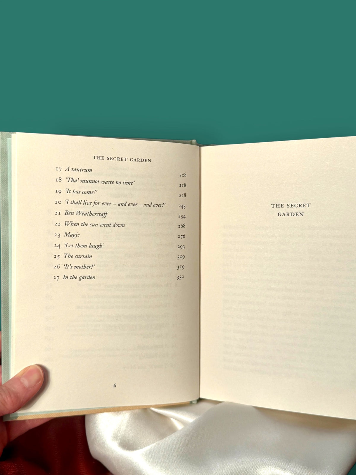 Interior table of contents page 2 of The Secret Garden Wordsworth Collector&