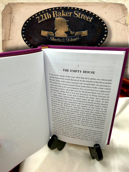 Open pages of The Return of Sherlock Holmes showing the beginning of The Empty House, the first Sherlock Holmes story in this collection.