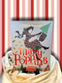 Mary Poppins Gift Edition by P. L. Travers, illustrated by Lauren Child, colorful hardcover displayed on ivory satin against a red-and-white striped backdrop.