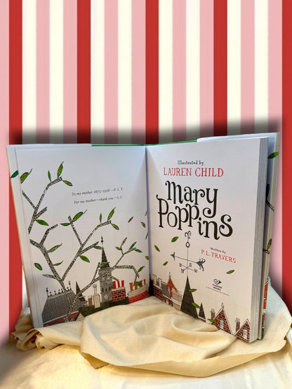 Interior pages of Mary Poppins Gift Edition displaying colorful story illustrations by Lauren Child.