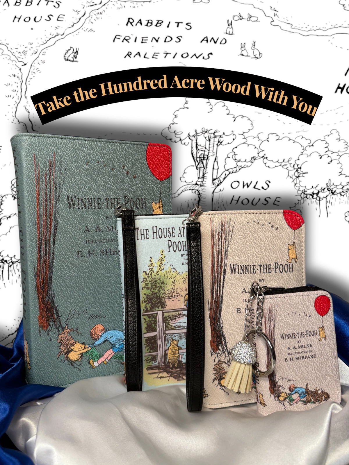 Build Your Winnie-the-Pooh Collection at StoryGiftStudio™ featuring A. A. Milne Book Clutch Purse, Book Wallet, and Coin Purse collection Items sold separately.
