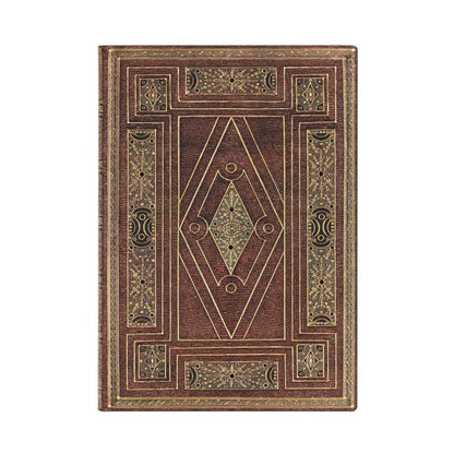 Paperblanks Shakespeare First Folio midi lined softcover journal featuring historic gold-tooled bookbinding artwork inspired by Scott Husby&