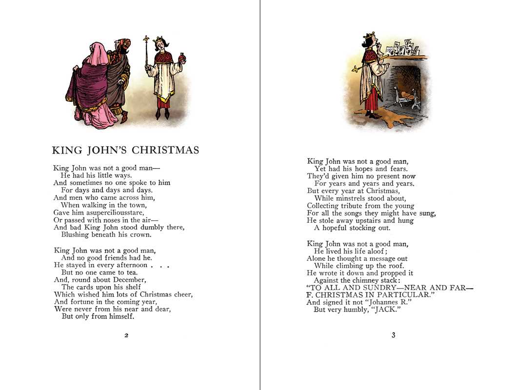 Sample interior spread from Now We Are Six, the classic A. A. Milne poetry book with original E. H. Shepard drawings presented in full color.
