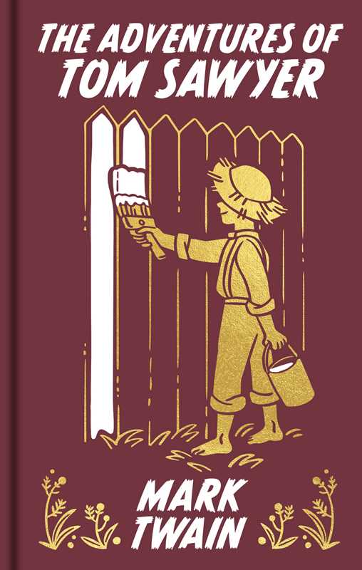 The Adventures of Tom Sawyer by Mark Twain, Arcturus Ornate Classics pocket-sized hardcover featuring gold-embossed cover artwork, gilded page edges, and decorative endpapers.