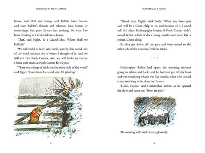 Illustrated interior of The House at Pooh Corner paperback featuring the original E. H. Shepard artwork