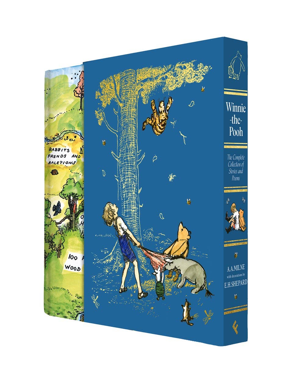 Alternate view of Winnie-the-Pooh complete collection hardcover and decorative slipcase, containing four complete classic A. A. Milne works in one book.
