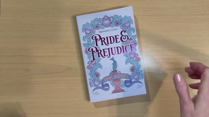 Video showing the Pride and Prejudice Wordsworth Classics paperback held in hand, highlighting its colorful illustrated cover.