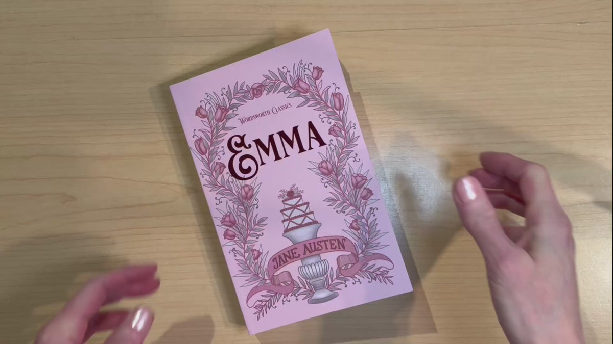 Video showcasing the Emma by Jane Austen Wordsworth Classics paperback, with views of the book&