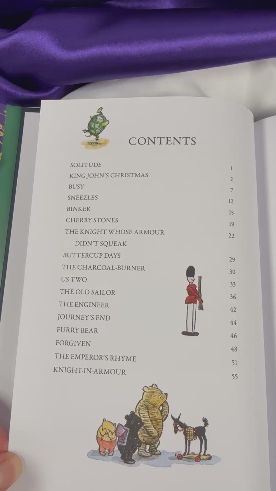 Video preview of contents of Now We Are Six by A. A. Milne, a 100th anniversary hardcover children&