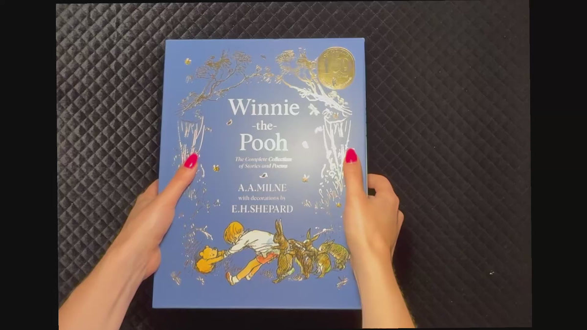Video showcasing Winnie-the-Pooh: The Complete Collection, a single illustrated hardcover book containing four complete A. A. Milne classics in a decorative slipcase.